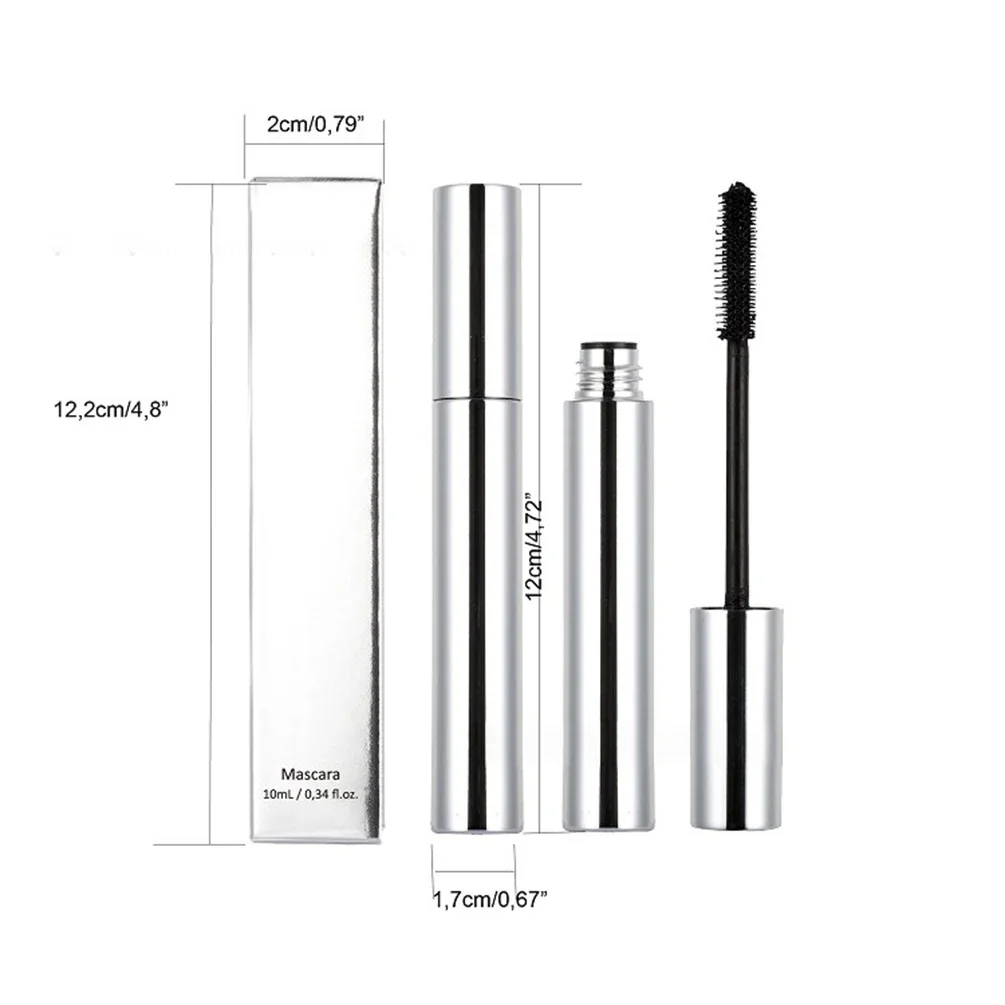 Private Label Silver Tube Mascara, individuelles Logo, dicke Verlängerung, langlebig, natürliches Curling, kein Verschmieren, Make-up im Großhandel