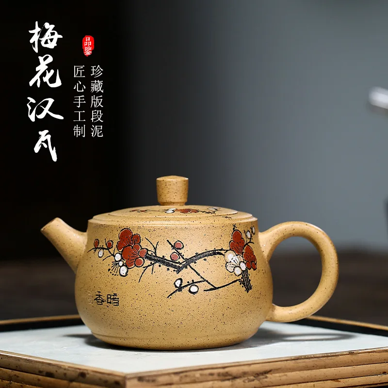 

Yixing-Famous Purple Sand Kettle, Raw Ore Section Clay, Plum Blossom Hanwa Bubble Teapot, Pure Hand-painted Tea Set