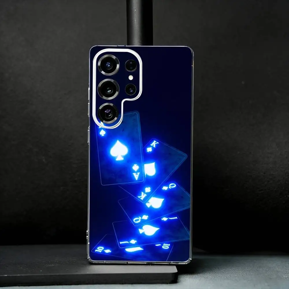 C-Card game T-Texas Holdem   Phone Case For Samsung S25,S24,S21,S22,S23,S30,Ultra,S20,Plus,Fe,Note,10,9,5G Transparent Cover