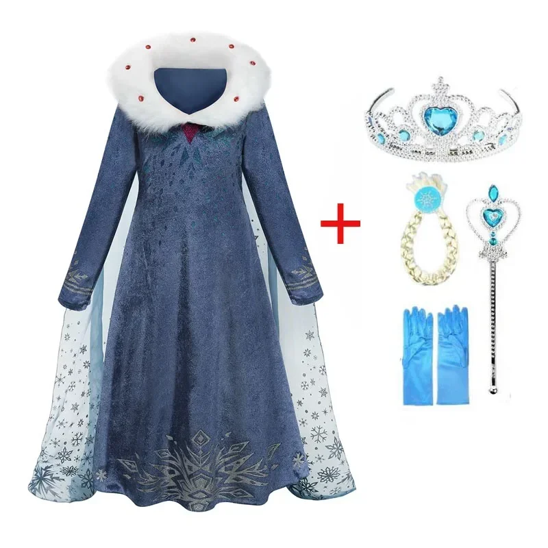 Costumes de princesse Elsa pour filles, robes de cosplay pour enfants, robe éducative, robe d'anniversaire, robe de carnaval, fête d'Halloween, reine des neiges, flocon de neige, paupières, MN8