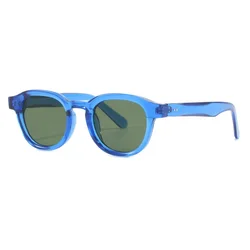 Gafas de sol redondas para hombre y mujer, lentes de sol con montura transparente, estilo Retro, con remaches, UV400, para fiesta y playa