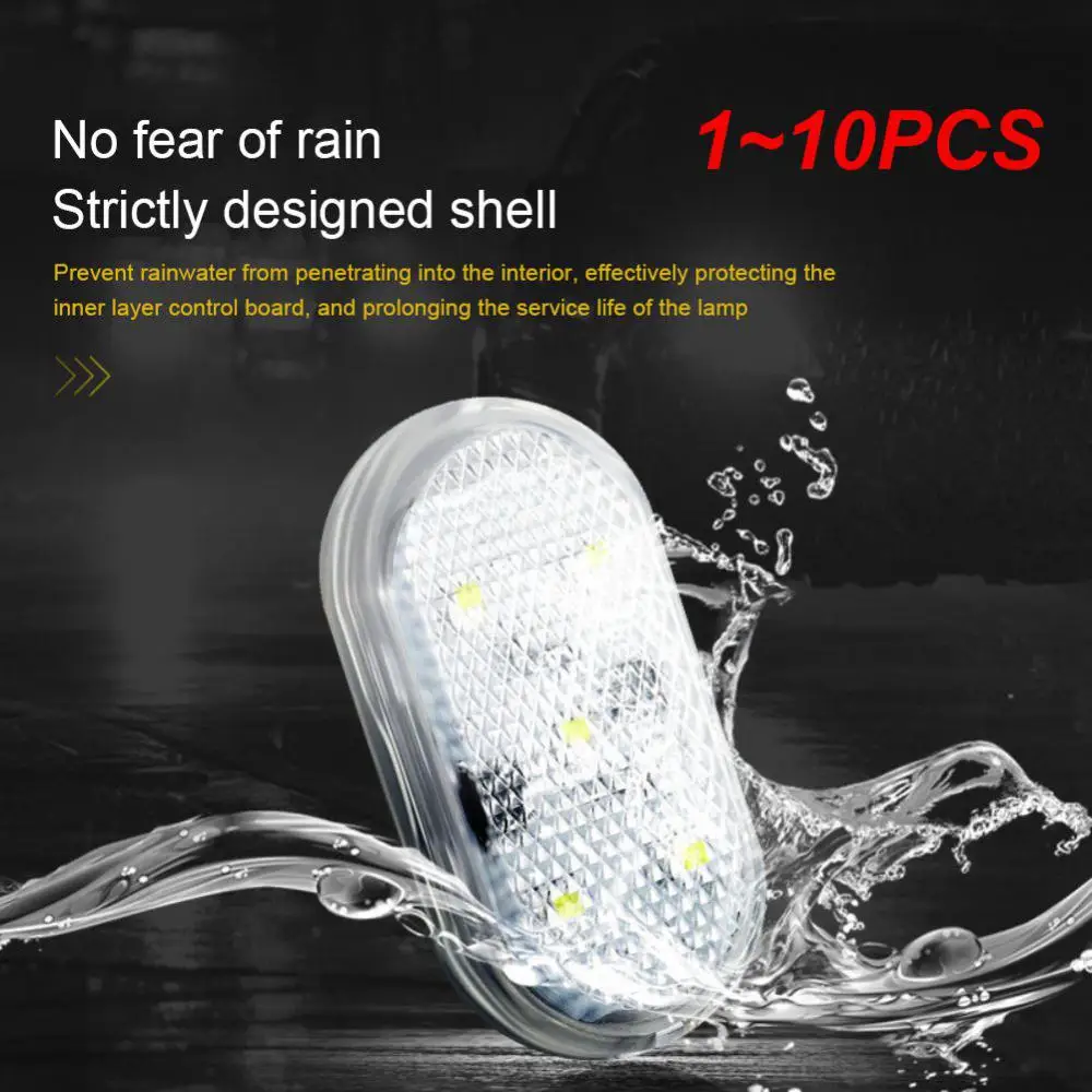 

1~10PCS 1-Led Car Door Light Car Interior USB Rechargeable Wireless Magnetic Switch Night Lamp LED Car Door Signal Welcome