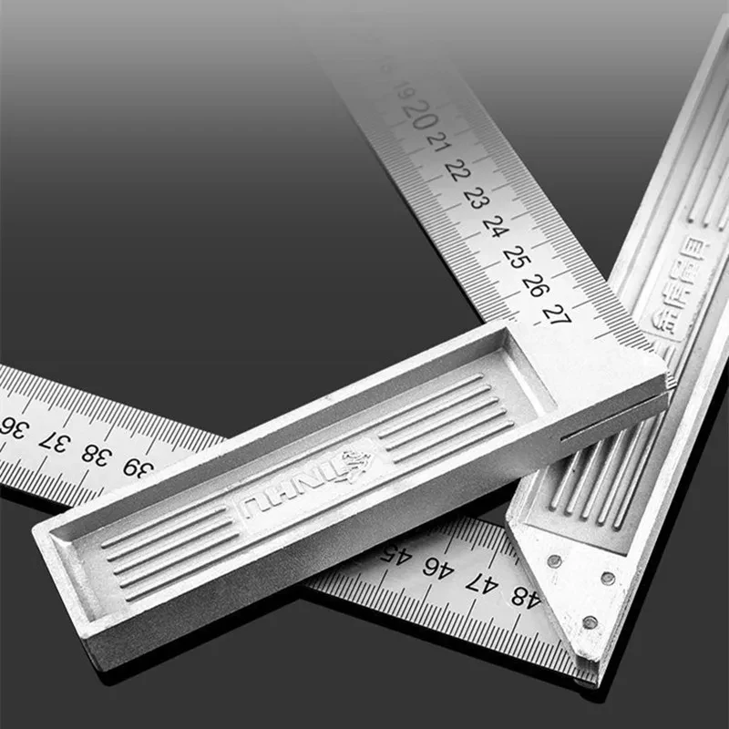 30/50CM Angle Square Ruler 90 Degree Right Angle Ruler Stainless Steel Triangle Ruler Woodworking Gauge Measuring Tool