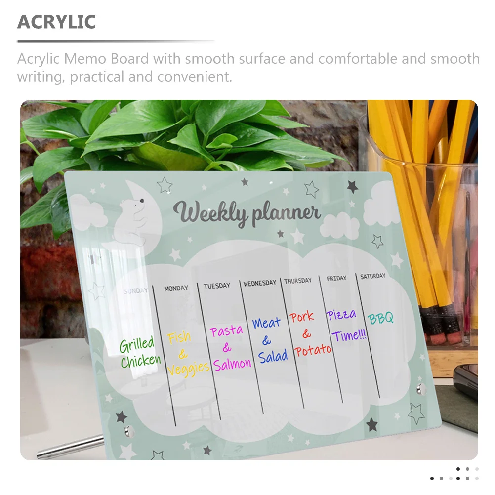 

1 Set Desktop Dry Erase Board Acrylic Memo Board Reusable Smooth Surface For Office School Home Clear Whiteboard Landscape Or