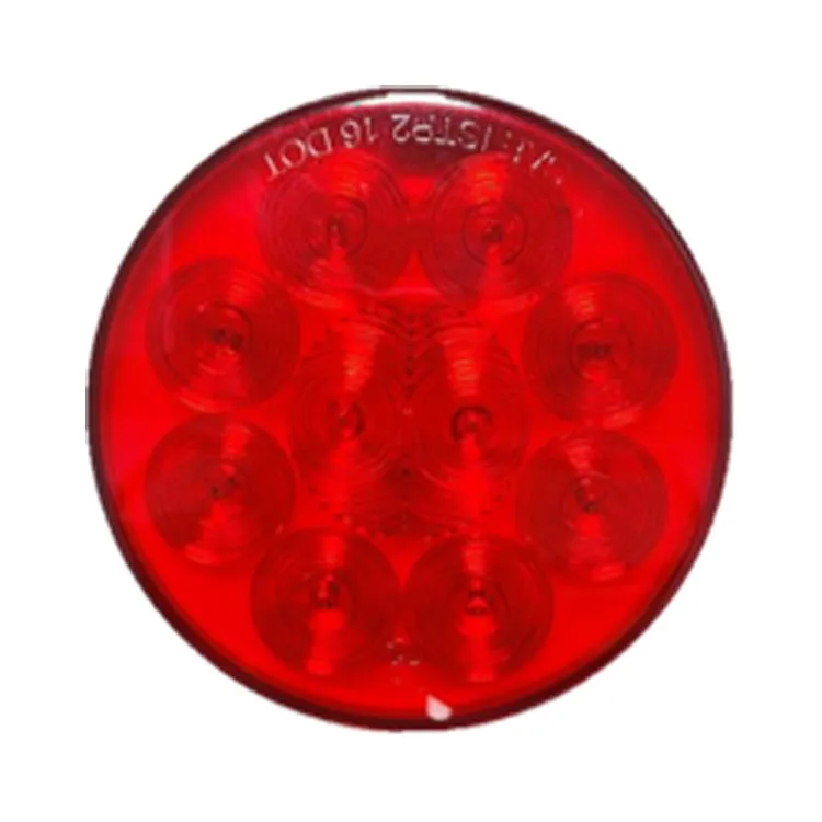 2025 Source Manufacturer Wholesales 12V LED Lights Signal Turn Signals Bus/truck Parts 4-inch 10LED Round Lights Red And Yellow
