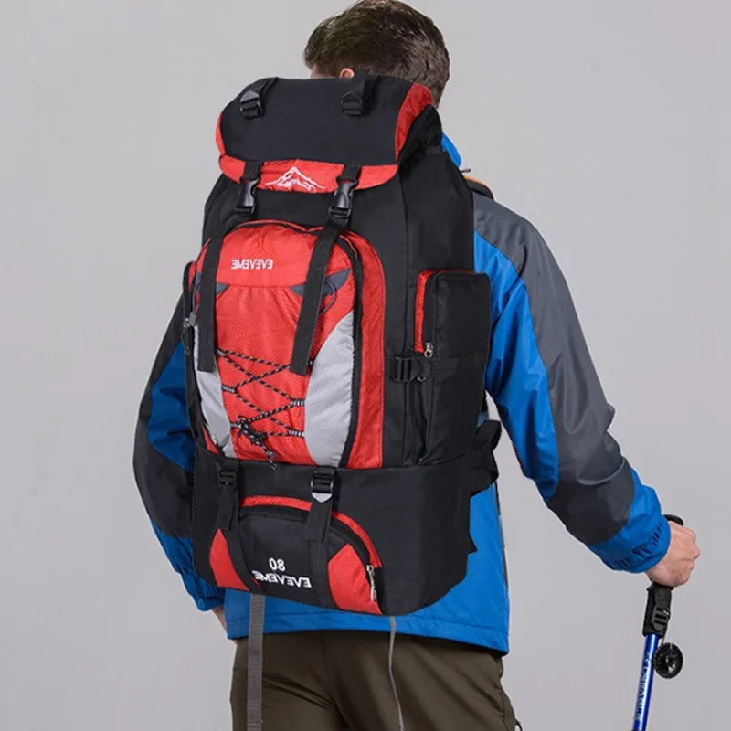 Men\'s 80L Large Hiking Mountaineering Backpack Climbing Hiking Backpack Camping Backpack Sport Outdoor Rucksack Bag