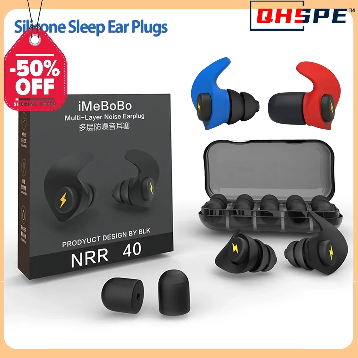 Silicone Sponge Sleeping Ear Plugs Portable Soundproof Earplugs Soft Foam Anti-noise Earplug Travel Noise Reduction