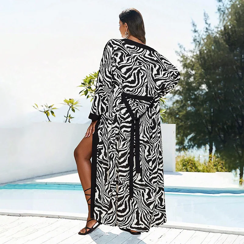 

Пляжный хлопковый узор зебры, праздничное бикини, солнцезащитный кардиган, толстовка с капюшоном