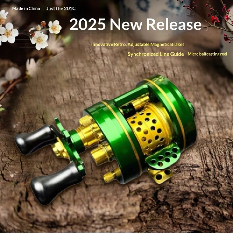 Upgraded 2025 Gangtu 201C Micro Drum Reel Synchronous Line Guide External Magnetic Brake Full Ceramic Bearing Whistle Sound