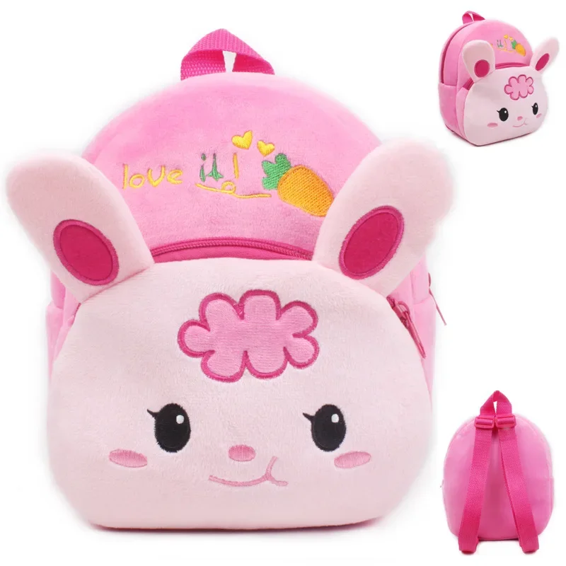 Cute Strawberry Plush Backpack Cartoon Animal Mini School Bags Candy Bag for Kids Baby Girl Boy Gift 3-6Years