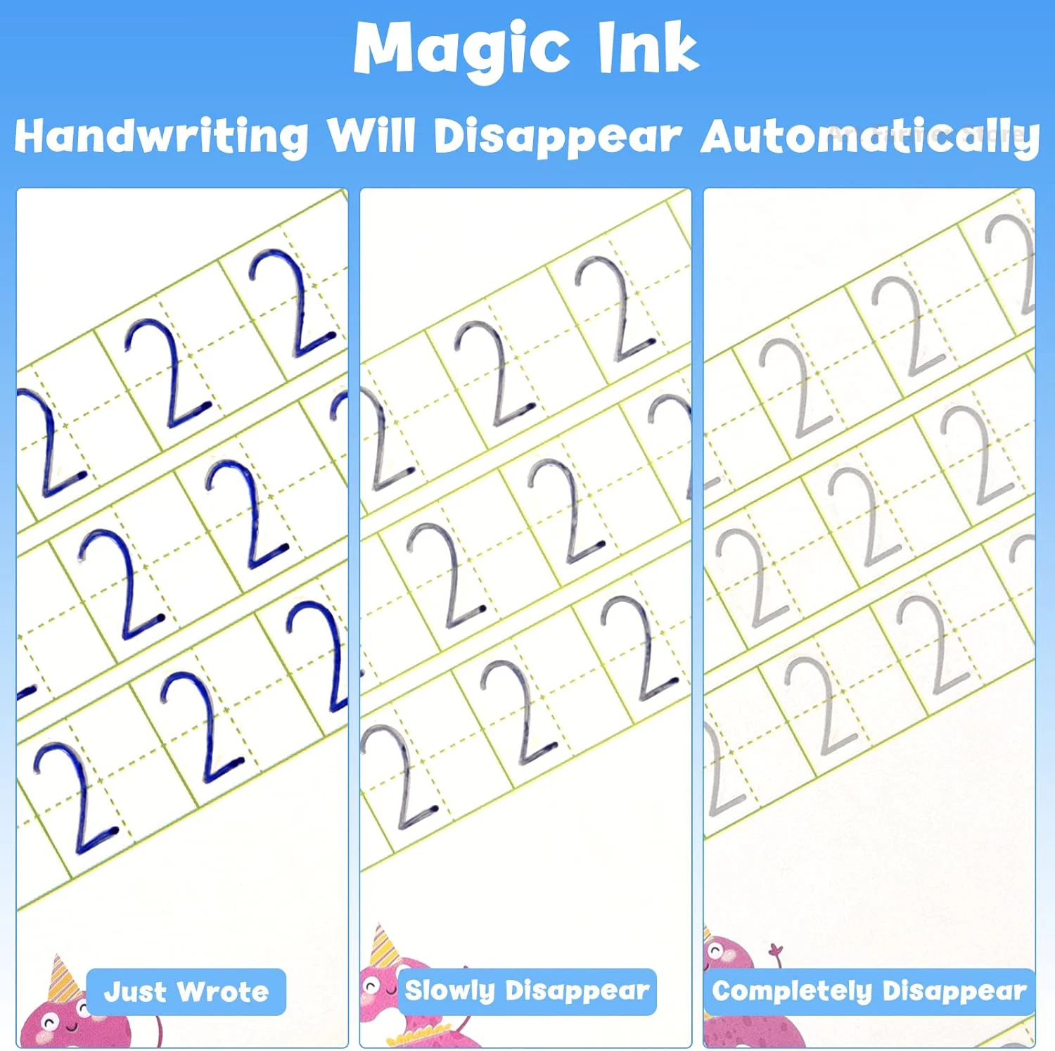 Spanish Magic Book Learn Writing Math Practice 3D Copybook Workbook Reusable Children's Writing Student Textbook