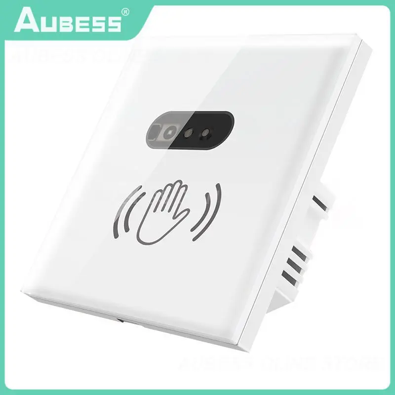 

Умный выключатель, сенсорный выключатель для умного дома, с нулевым проводом, с инфракрасным датчиком, не требует прикосновения, европейский стандарт, настенный Стандартный Выключатель, панель из закаленного стекла, 10 А