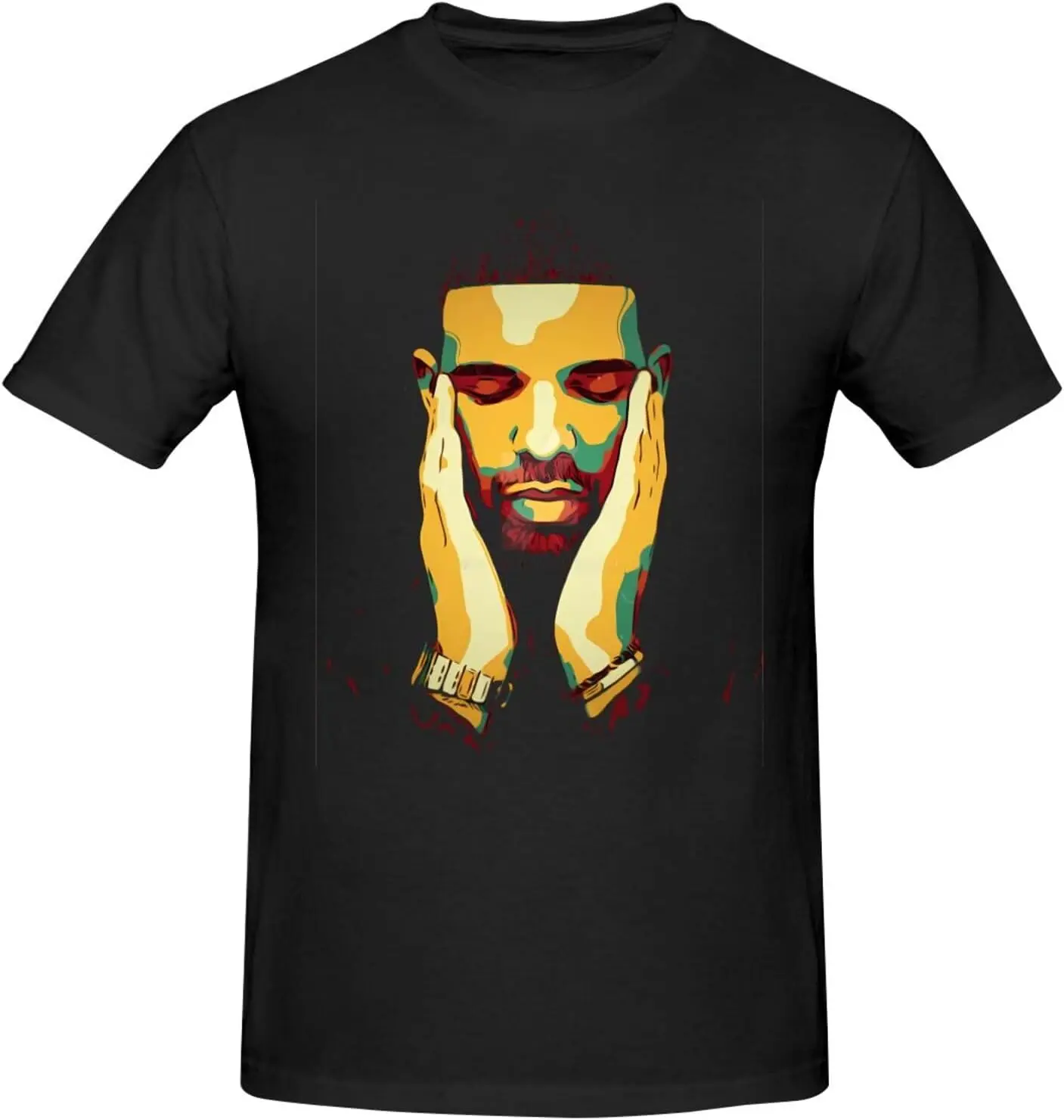Kid Music Cudi Men's T-Shirt Graphic Short Sleeve Tee Crewneck Casual Tops Shirt Black