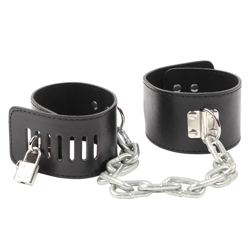 Hard Metal Chain Handcuffs Slave BDSM Wrist & Ankle Bondage Cuff Restraints Locking Shackles Erotic Products Sex Toys For Couple