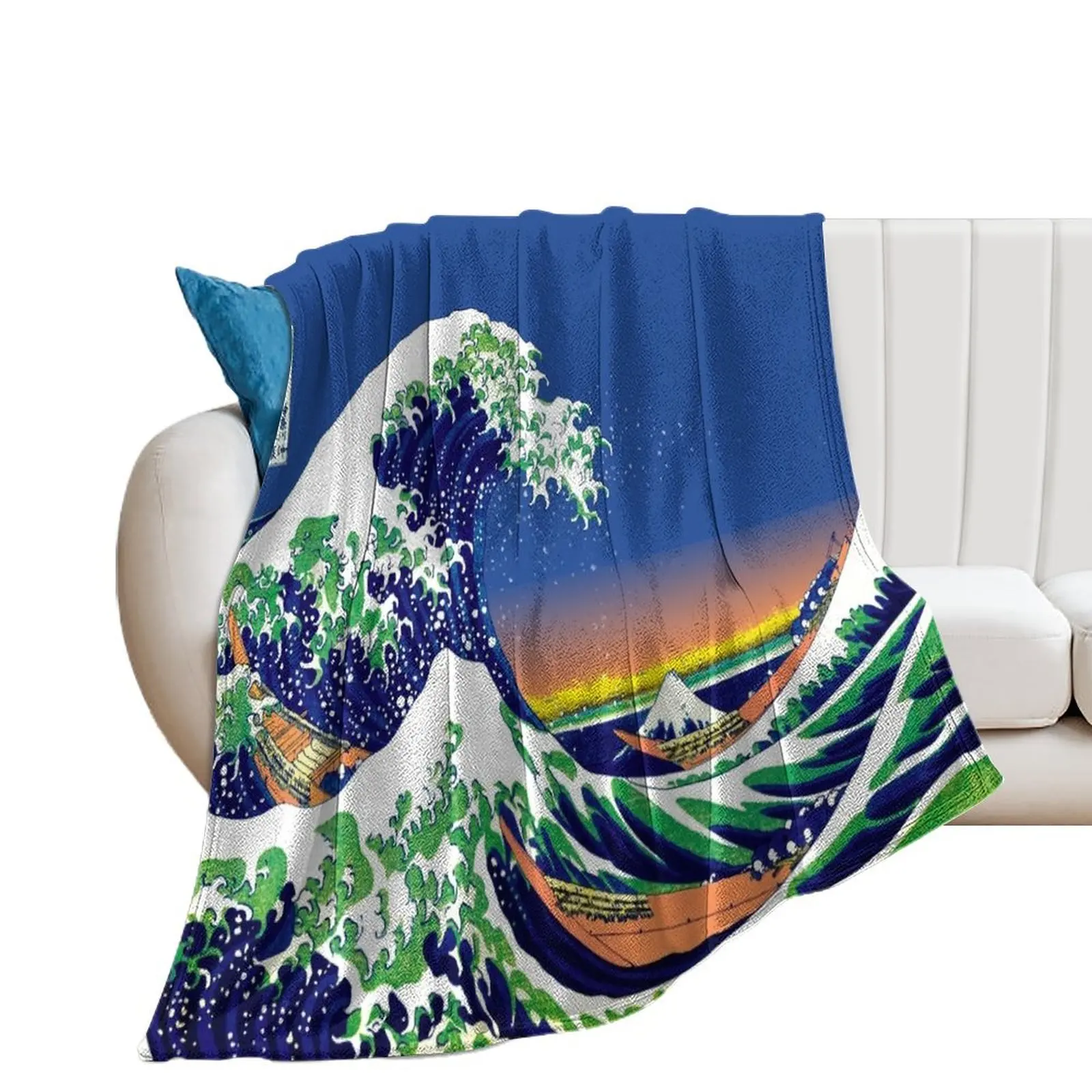 

The Great Wave Off Kanagawa by Katsushika Hokusai; Japanese art classic Throw Blanket Luxury Throw Soft funny gift Blankets