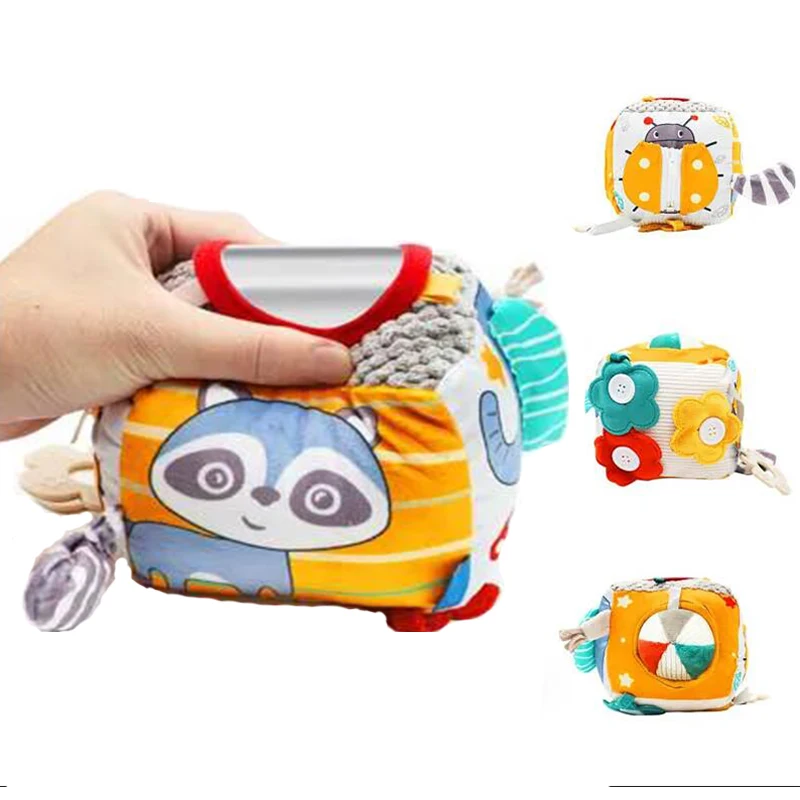 Zintuiglijke Drukke Kubus Voor Baby Ontwikkeling 0-3 Jaar Zachte Schattige Activiteit Kubus Speelgoed Spelletjes Voor Baby 'S Montessori Interactieve Speelgoed Cadeau