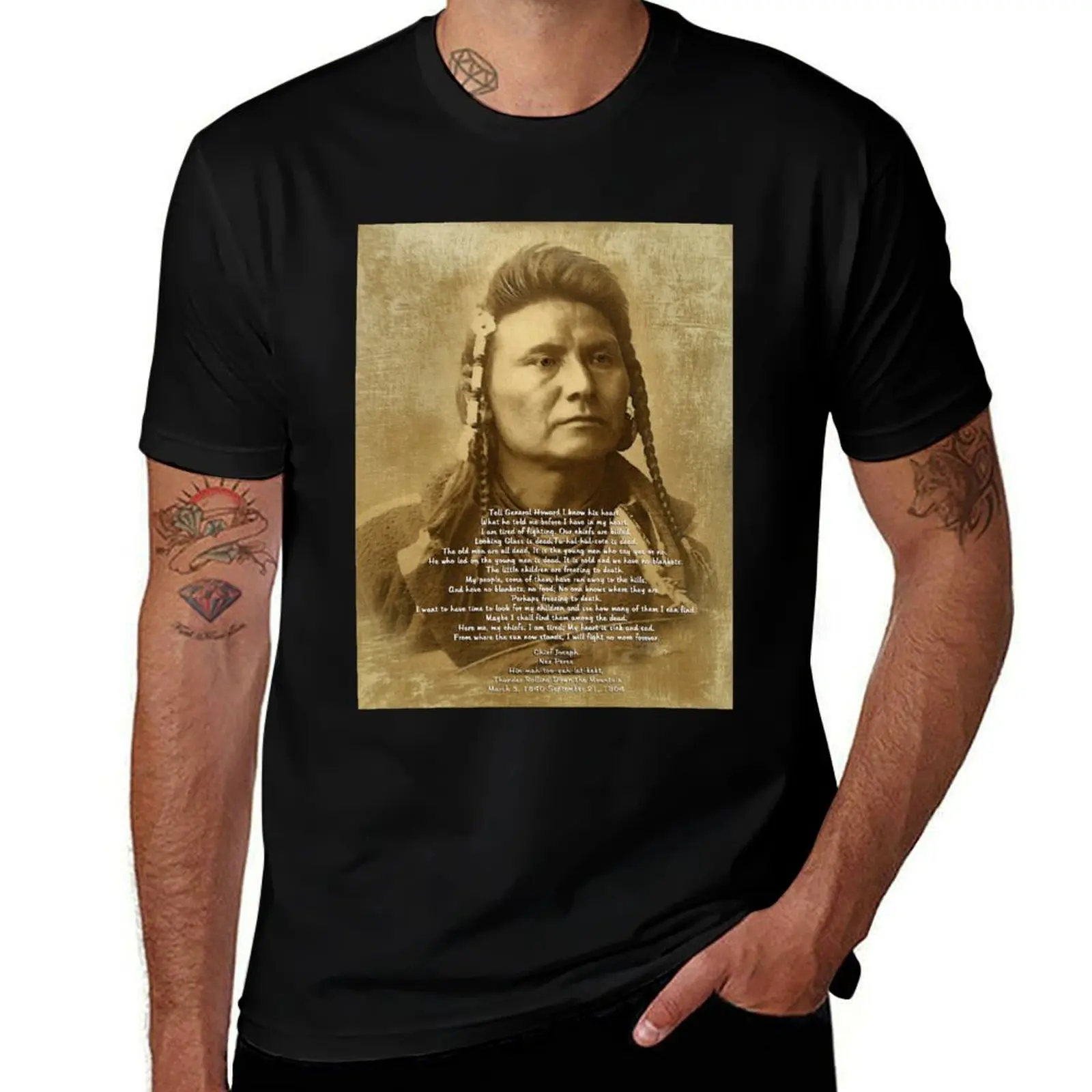 Chief Joseph of the Nez Perce T-Shirt Simple Line Art Print Tee T-Shirt