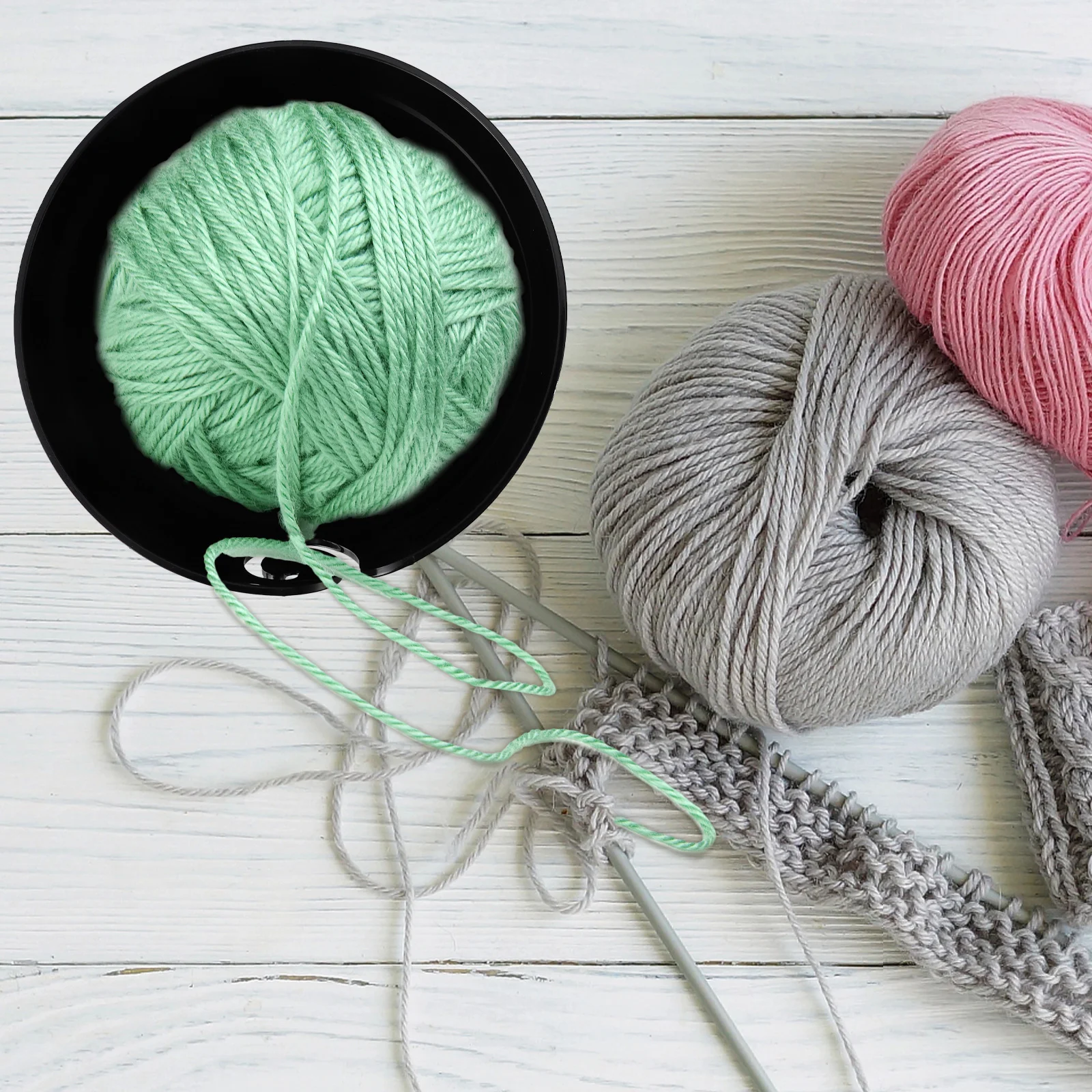 Wool Storage Bowl Holder for Knitting Crochet Organizer Needlework Yarn Container Bag Hook