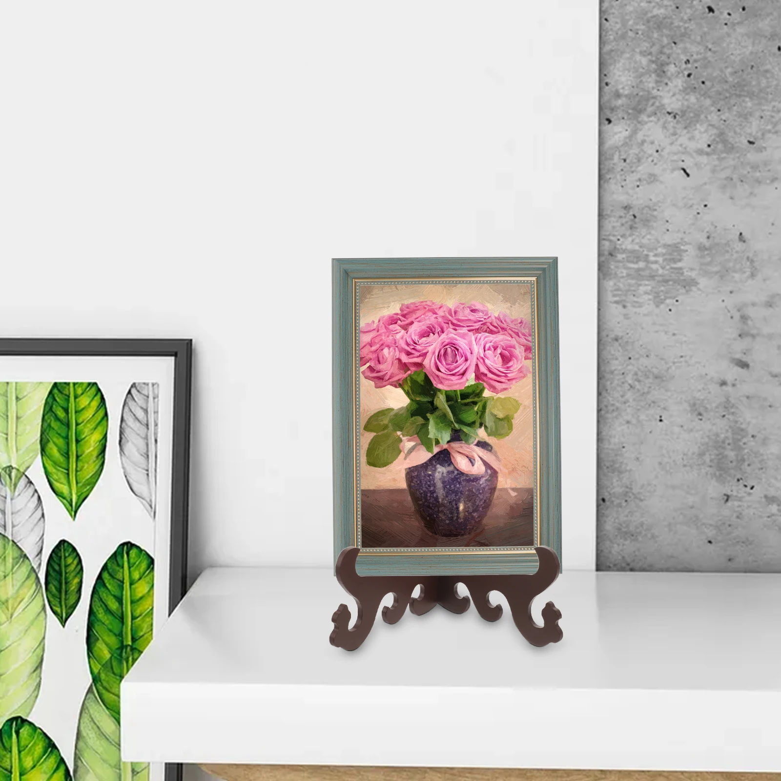 

Wood Display Stand for Picture Frame Plate Recipe Book Holder Easel Stands Smooth Stable Desktop Use Rustic Decorative Sign