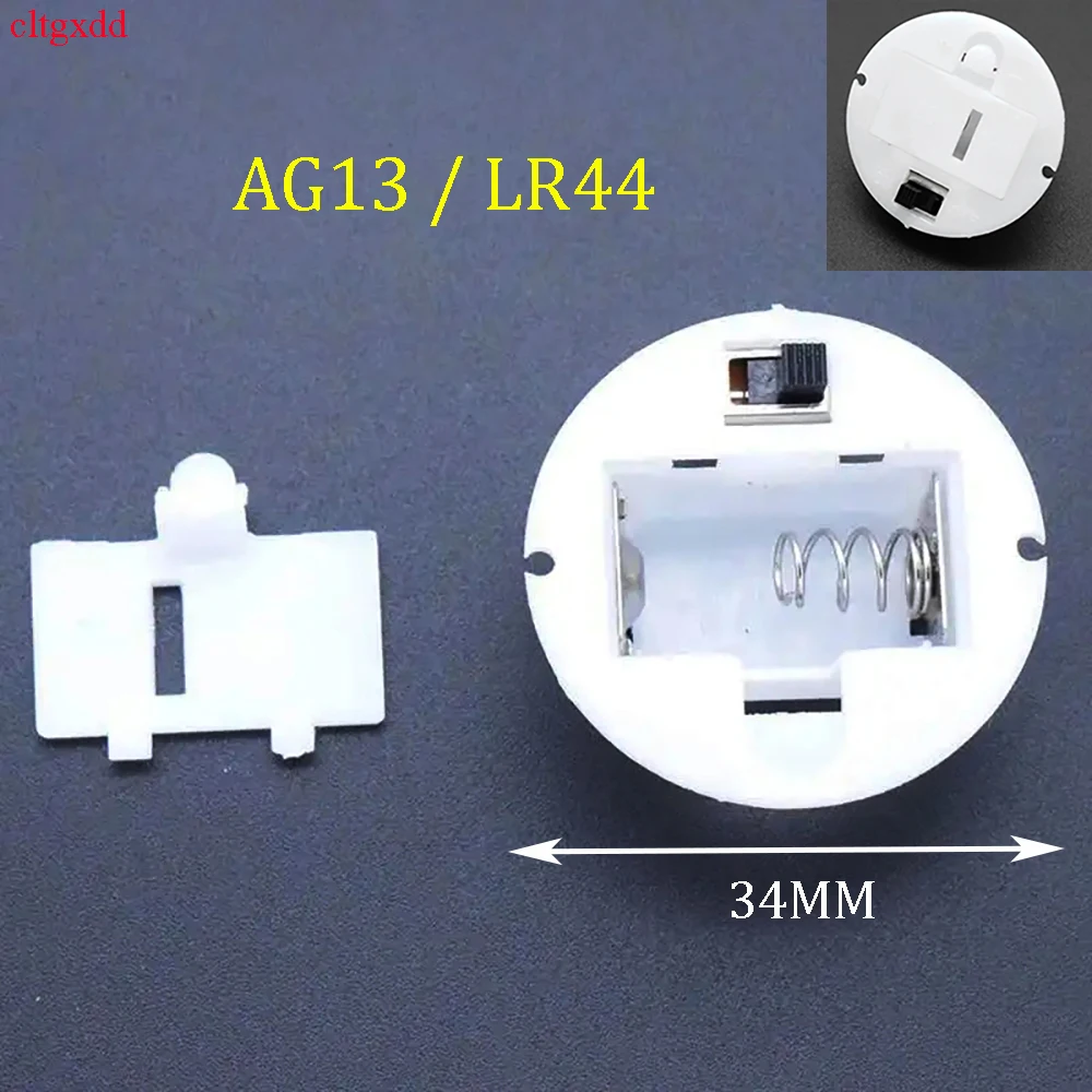 

cltgxdd 10 sets AG13/LR44 circular base battery box with switch buttons, battery storage box, storage box compartment, process