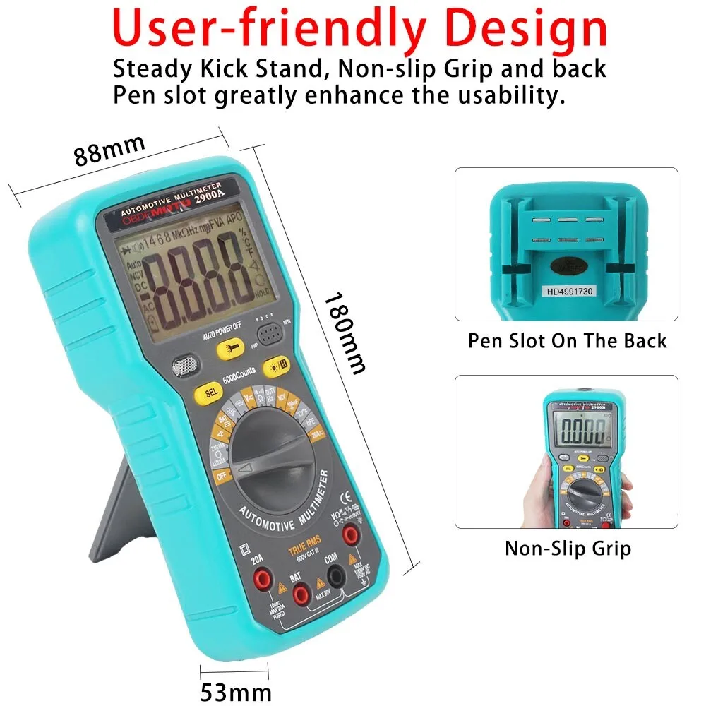 Car Digital Multimeter Tester 2900A/MST-2900A Current Voltage Circuit Automobile Maintenance And Debugging Tool