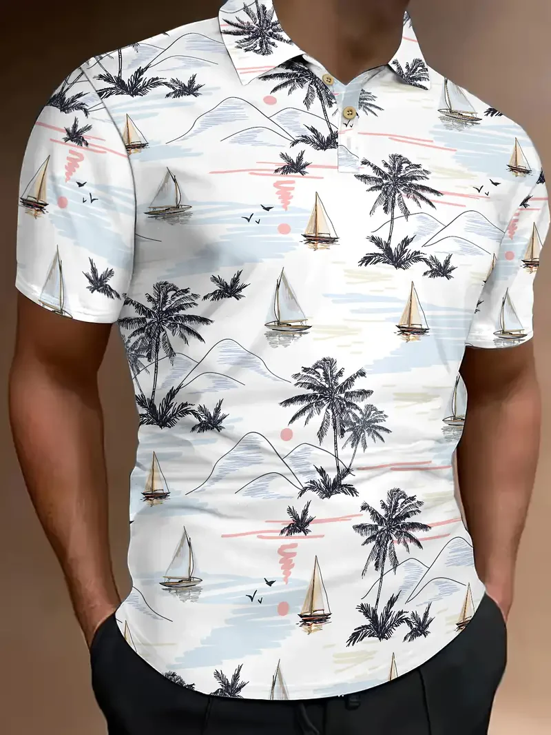 Fashionable summer men's polo casual men's regular polo short sleeved lapel top recommended machine wash