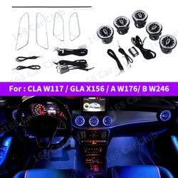 12/256 Color New LED Vent Ambient Light For Mercedes Benz AMG A/B/CLA/GLA Class W176 W117 W156 W246 Hourglass Treble Decorative