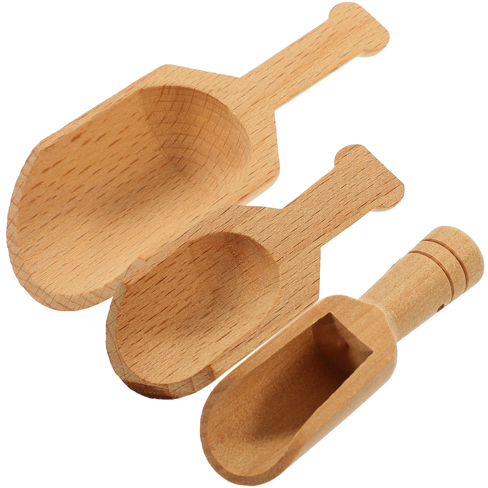 

3Pcs Household Wooden Tea Scoops Multi-Function Bath Salt Spoons Compact Reusable Scoops for Coffee Flour Spices Kitchen Bath