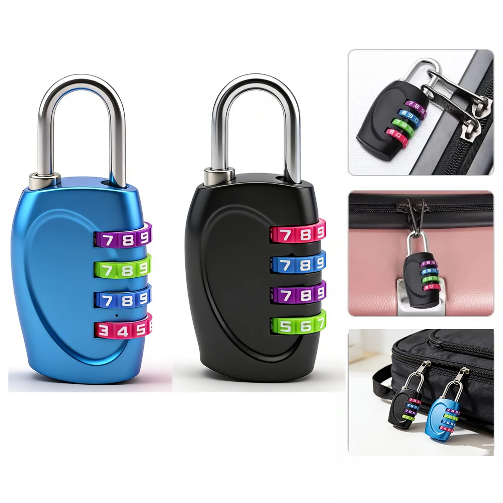 69*30mm Heavy Duty 4 Dial Digit Combination Padlock Weatherproof Protection Security Lock Outdoor Gym Safely Code Lock 2 Colors