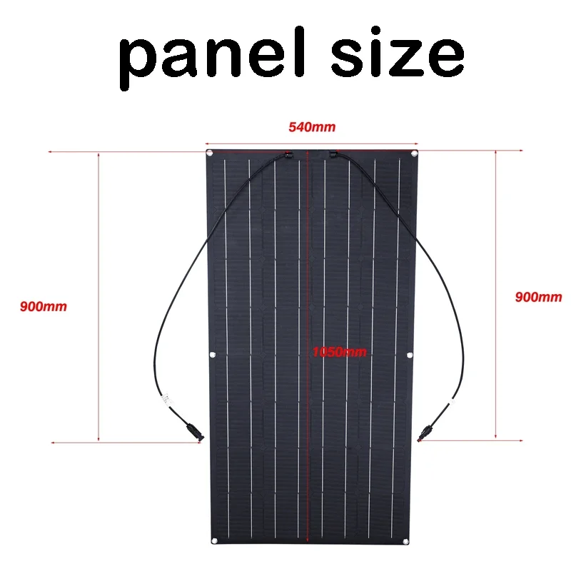 Imagem -03 - Etfe 300w Painel Solar Flexível Carregador de Energia de Célula Solar Portátil Conector Faça Você Mesmo para Smartphone Sistema de Energia de Carregamento Carro Camping