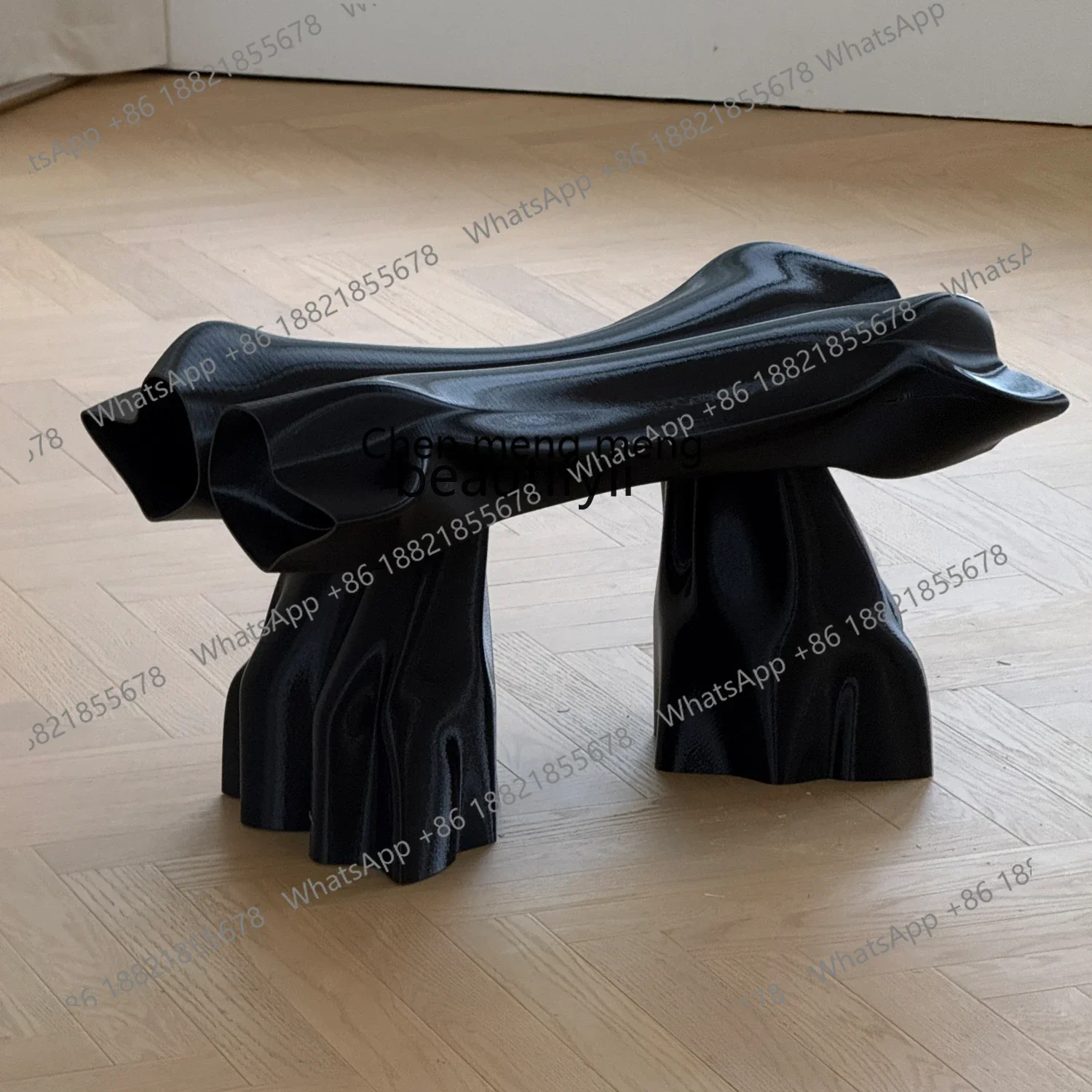 

ss1001 Bench, Deconstructivist Modern Black Chair