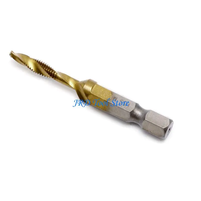 A2UD 1PCヘックスシャンクM3-M10チタンメッキHSSハンドスクリュースレッドメトリックタップドリル用
