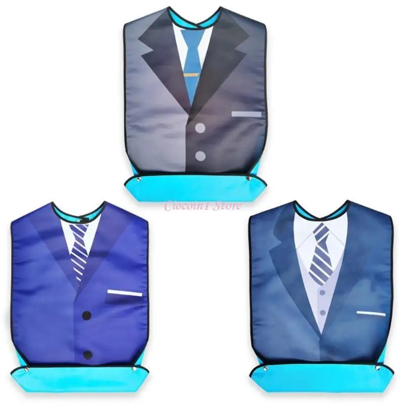 مريلة Y1UB قابلة لإعادة الاستخدام للكبار في وقت تناول الطعام، واقي من الانسكابات، مريلة مساعدة للمعاقين