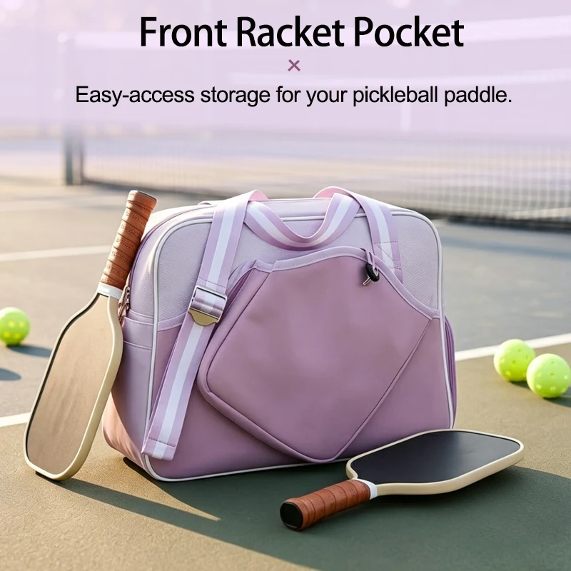 Custom Ladies Waterproof Nylon Pickleball Paddle Storage Friendly Dual Shoulder  Carry Sports Gear Pouch For Outdoor Training