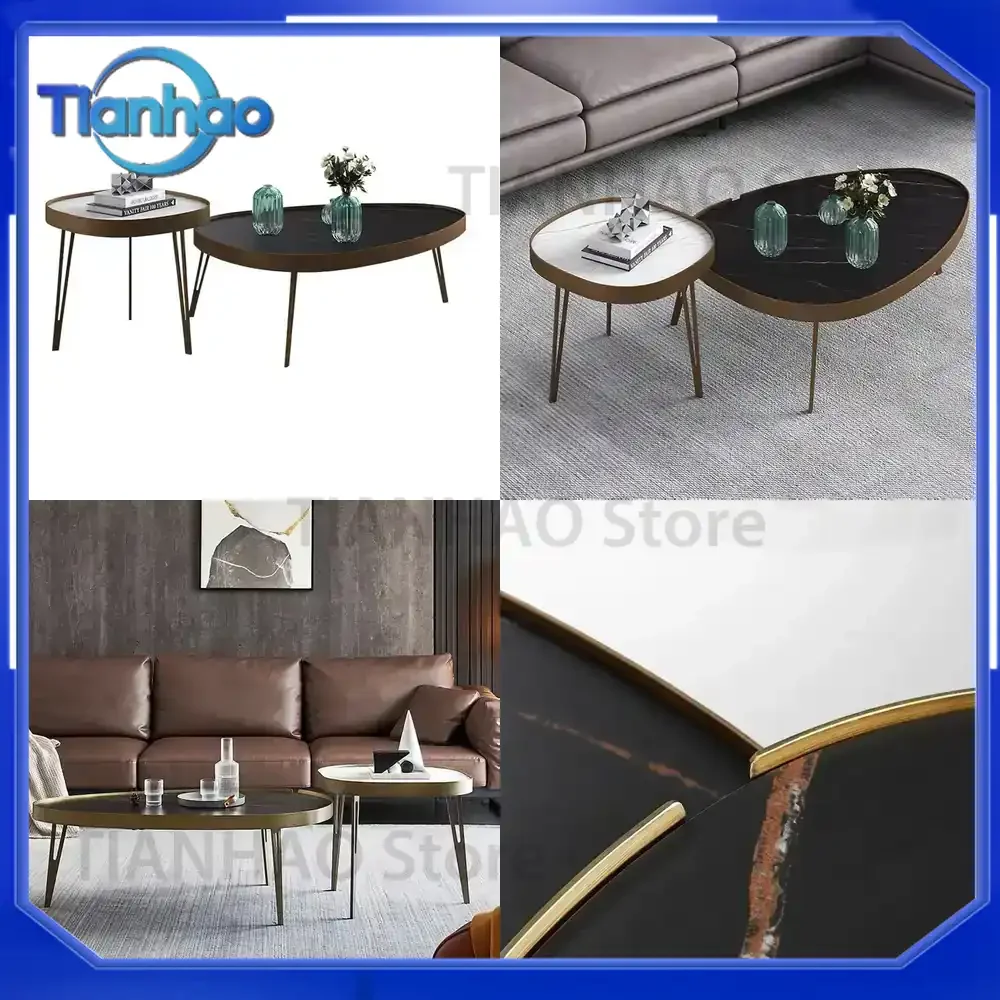 Vintage Industrial Loft Style Retro Chic Bronze Brushed Center Coffee Table Accent Table for Living Room Furniture