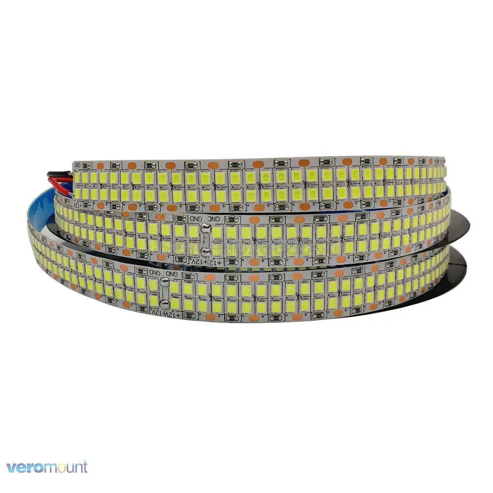 5m 12V 24V DC 2835 Double Row LED Strip 240leds/m 480leds/m Cool Warm White 4000K Flexible SMD Tape Rope IP20 Non Waterproof