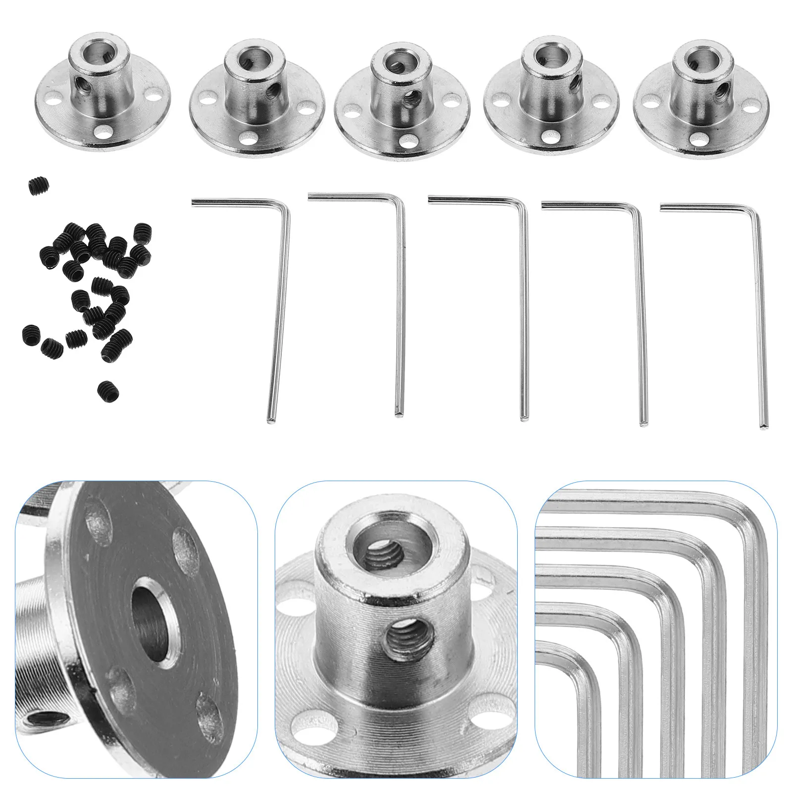5mm Rigid Flange Shaft Couplers 10 Piece Motor Connectors for RC Airplane Boat CNC 3D Printer