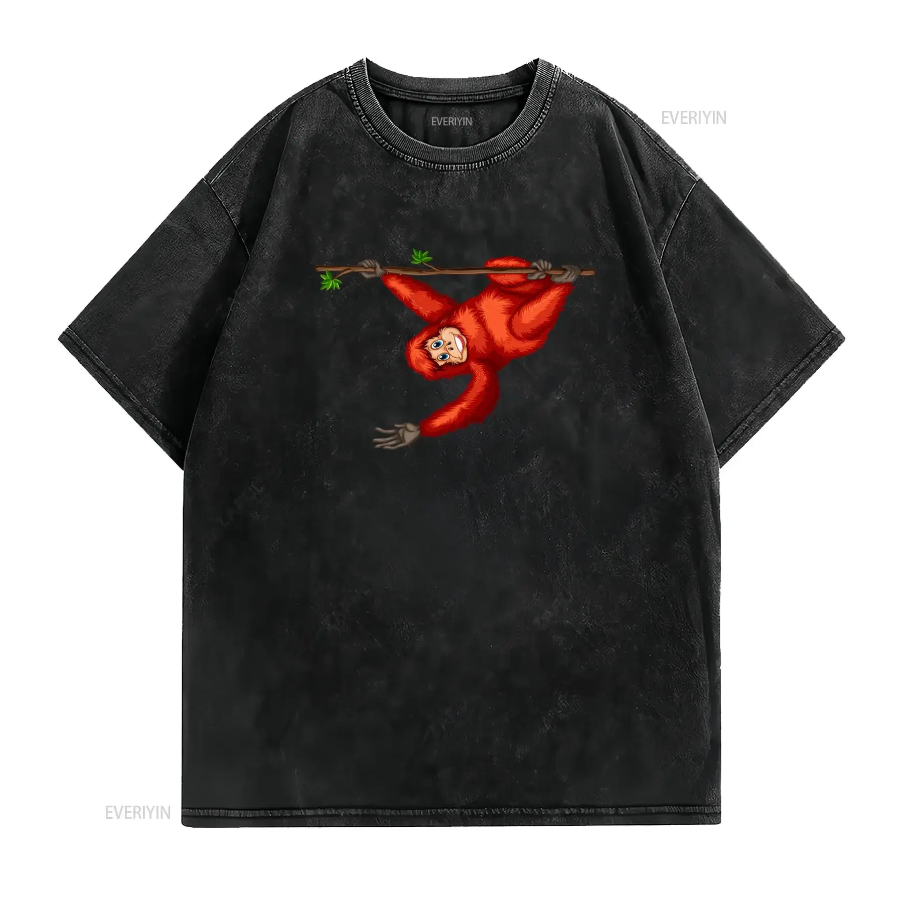 Fun Orangutan PrinT T Shirt Primate Monkey Animal Lover Idea Fast Shipping vintage Washed Stylish Casual Breathable Versatile
