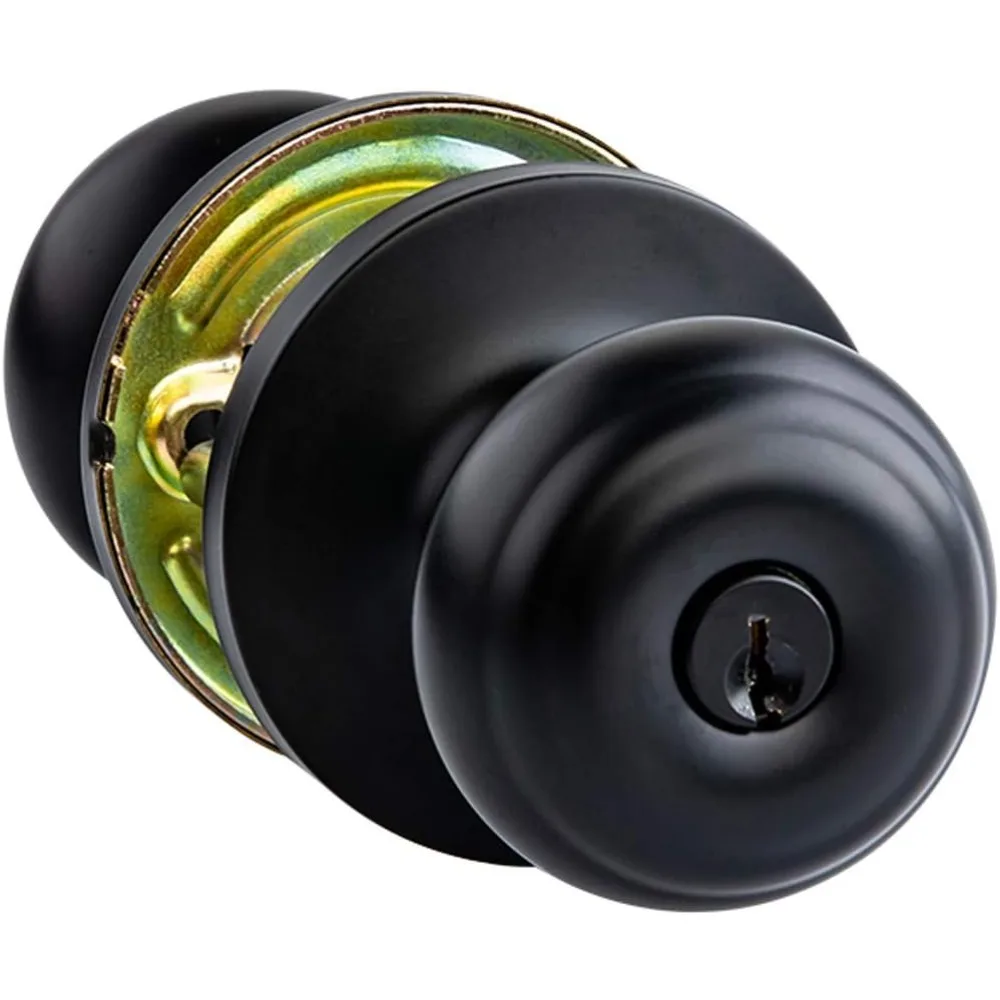 

Exterior Door Knob With Lock, Classic, Matte Black