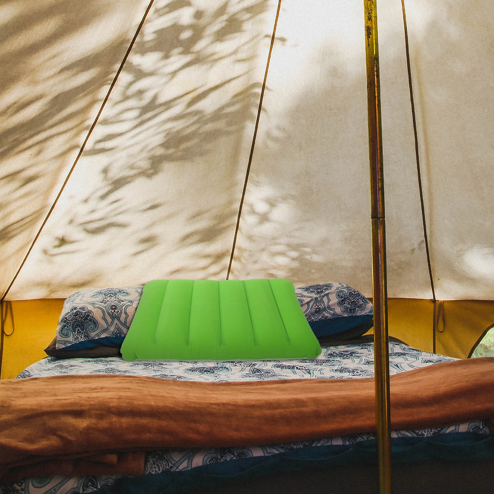 1 قطعة وسادة قابلة للنفخ للسفر التخييم المحمولة وسادة النوم سميكة يستريح وسادة سيارة مكتب في الهواء الطلق الظهر #4