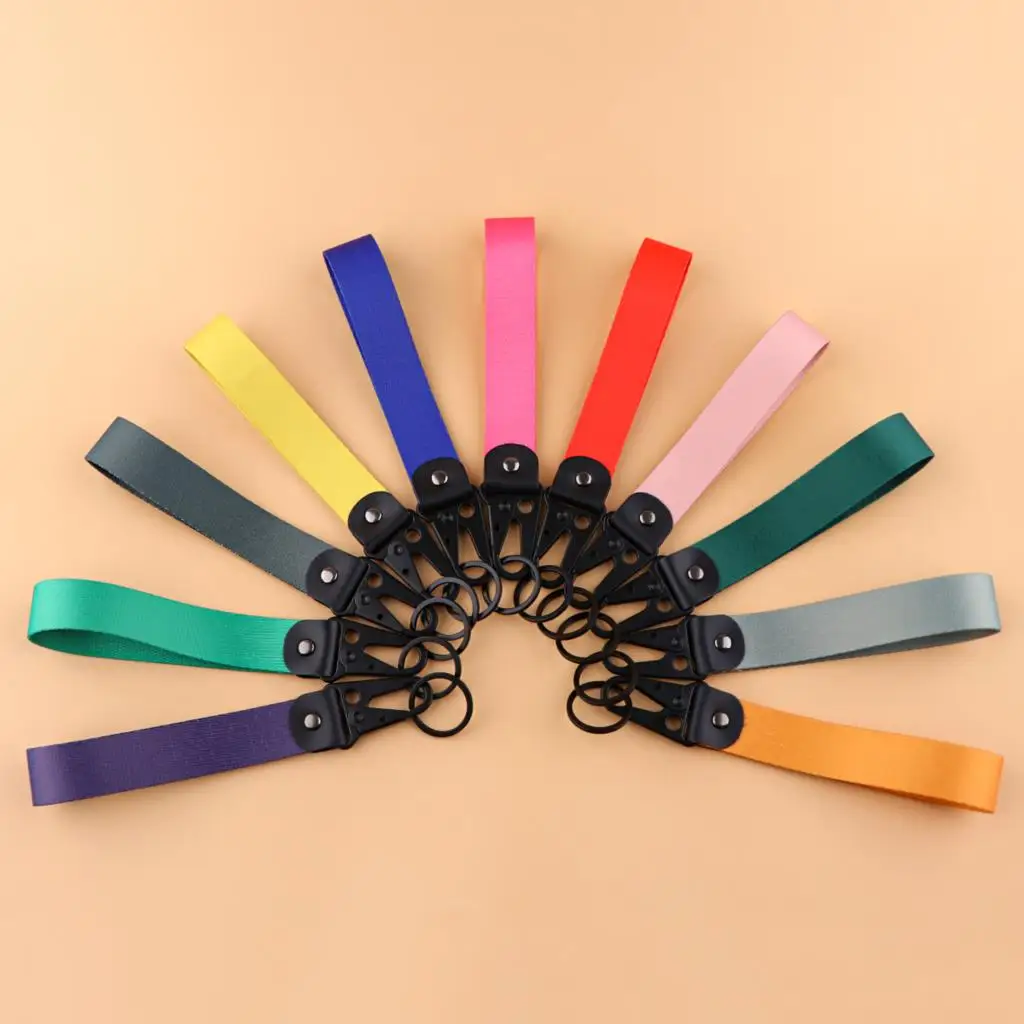 Pure Color Short Rope Wrist Strap Colorful Lanyard for Keys USB Badge Holder Keychain Tags Key Ring Motorcycle Accessories