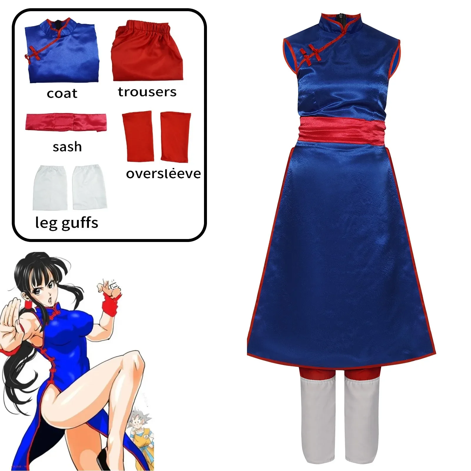 

NEW Women's Chi Chi Cosplay Costume Cheongsam Sexy Dress Blue Dress Halloween Party Female Suit