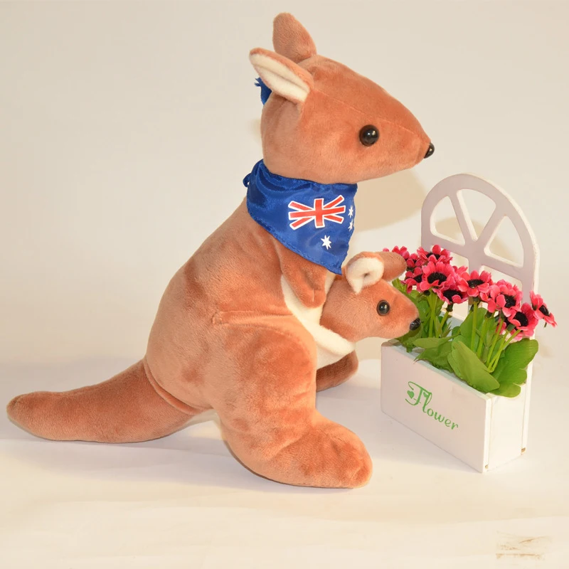 

1Pc New 35cm Lovely Mother & Child Kangaroo Plush Toy Big Size Stuffed Plushie Pillow Baby Room Decor Birthday Christmas Gift