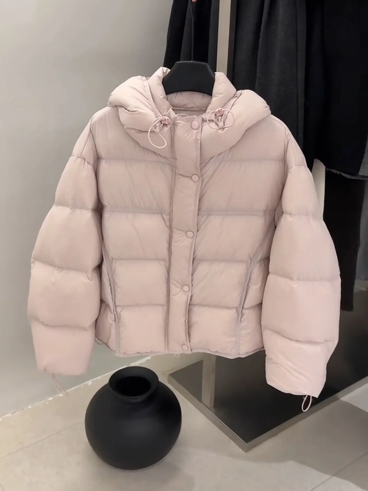 Rosa ort Puff down Jaet Feminino 2025 Inverno Novo Sle Coreano Sle Com Capuz Branco Du para baixo Casaco Quente Thiened Poliéster F...
