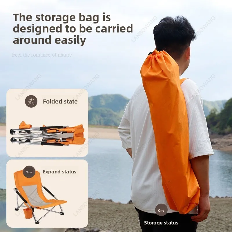 Portable Foldable High Back Reclining Lounge Chair For Outdoor Beach Camping Fishing Sunbath Rest