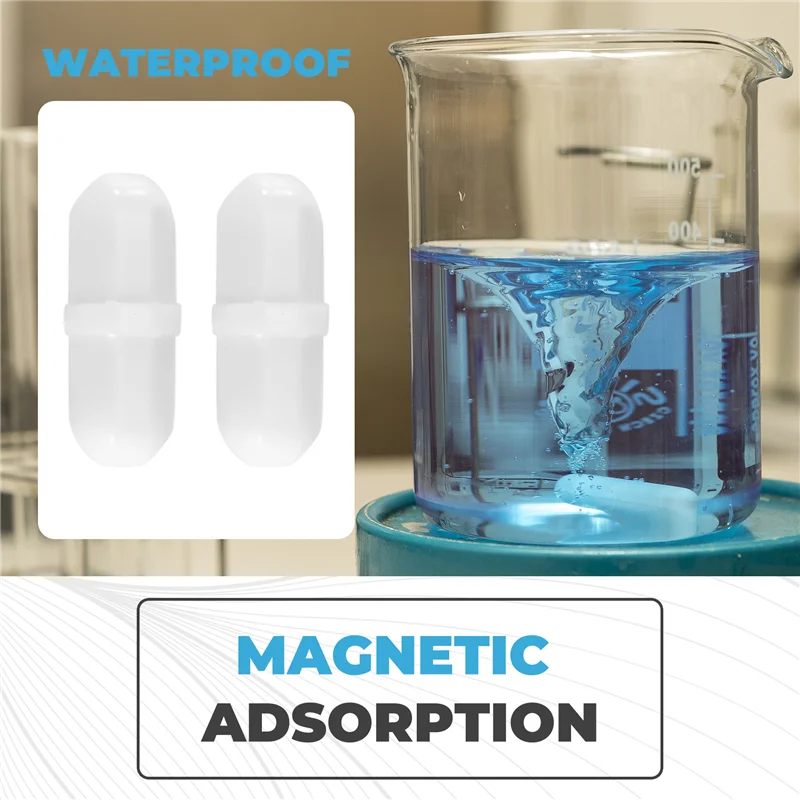 ABKR-10 Pcs 20Mm/0.8 인치 자기 교반기 믹서 교반 막대 실험실 바 교반 플레이트 바