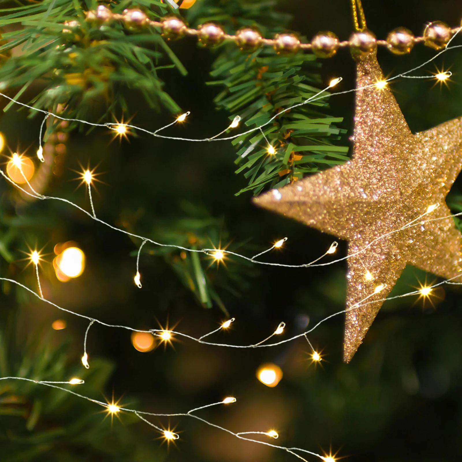 

Led String Lights Warm White For Party Festival Home Christmas Decoration Hanging Light Adornment Decorative