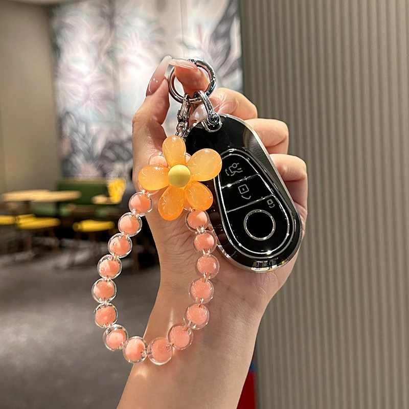 

Чехол для автомобильного ключа из ТПУ, чехол для дистанционного управления, держатель, Стайлинг, цепной брелок для Mercedes Benz A B C E S Class S400L CLA CLS GLC GLE GLS EQE EQS