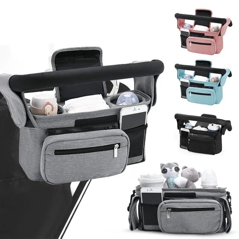 Baby Stroller Storage Bag Mummy Large Capacity Travel Hanging Bag Phone Bottle Holder Pram Diaper Bags Baby Stroller Accessories