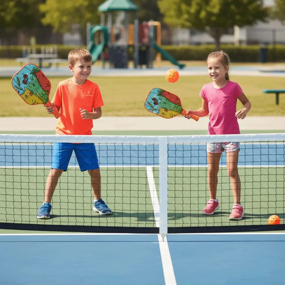 

Cartoon Children's Pickleball Set Portable Lightweight 's Pickleball Set 4 Balls with Carry Bag Pickleball Game Set